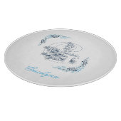 Initial "G" Blue Monogram Calm Floral Schneidebrett (Ecke)