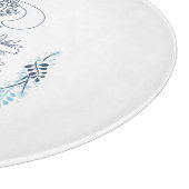 Initial "G" Blue Monogram Calm Floral Schneidebrett (Ecke)