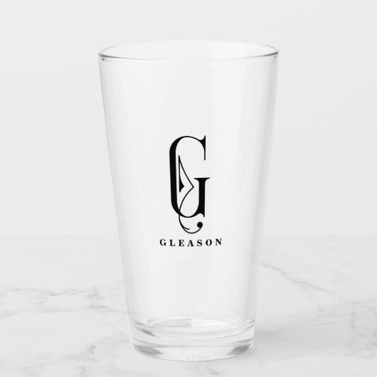 Initial G der Klasse Monogram mit bearbeitbarem Na Glas (Vorderseite)
