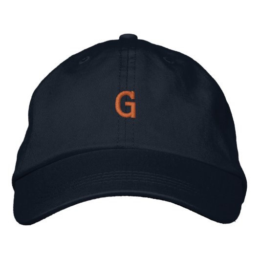 Initial G -Letter-Monogramm-Handsome-Hat Bestickte Baseballkappe (Vorderseite)