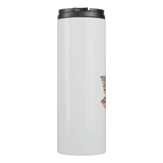 Initial G Mit Monogramm Pink Boho Floral Thermosbecher (Rückseite)