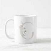 Initial G mit weich Blume Kaffee Tasse (Links)