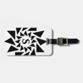 Initial-, geometrische Dreiecke ändern, Schwarz-we Gepäckanhänger (Vorderseite horizontal)