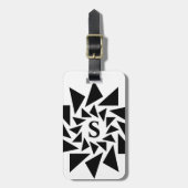 Initial-, geometrische Dreiecke ändern, Schwarz-we Gepäckanhänger (Vorderseite vertikal)