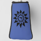 Initial-, geometrische Dreiecke, Schwarz Blau, Golf Headcover (Rotieren 90)