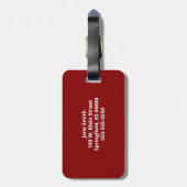 Initial-Gepäckanhänger für das rote Personalisiert Gepäckanhänger (Rückseite vertikal)