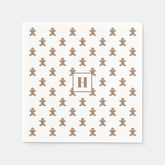 Initial, Gingerbread Man Cookies Holiday Paper Serviette (Vorderseite)