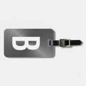 Initial graues, gebürstetes Metallisches Monogramm Gepäckanhänger (Vorderseite horizontal)