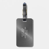 Initial graues, gebürstetes Metallisches Monogramm Gepäckanhänger (Rückseite vertikal)