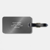 Initial graues, gebürstetes Metallisches Monogramm Gepäckanhänger (Rückseite horizontal)