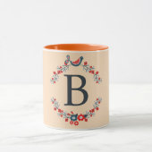 Initial graues Monogramm auf Bisken Tasse (Zentrum)