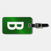 Initial grünes, gebürstetes Metallisches Monogramm Gepäckanhänger (Vorderseite horizontal)