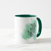 Initial H Aquarell Monogram Green Botanical Tasse (VorderseiteRechts)