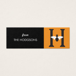 Initial H Bee Happy Skinny Custom Gift Tags