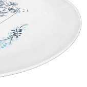 Initial "H" Blue Monogram Calm Floral Schneidebrett (Ecke)