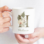 Initial H Boho Floral Orchid Greenery Individuelle Kaffeetasse