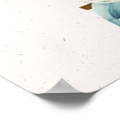 Initial H Golden and Blue Floral Monogram Poster (Ecke)