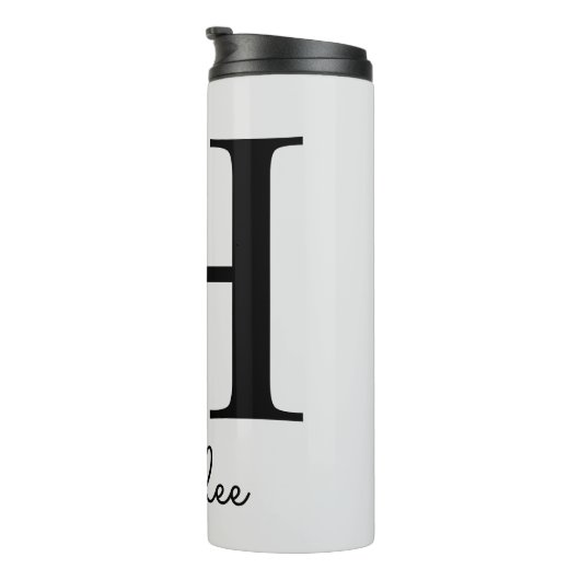 Initial H Mit Monogramm Pink Boho Floral Thermosbecher (Nach rechts gedreht)