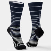 Initial Heart Stripe Crew Socks Blue White Socken (Gewinkelt)