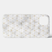 Initial hinzufügen | Geometrischer weißer Marmor a Case-Mate iPhone Hülle (Rückseite (Horizontal))