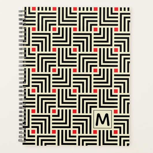 Initial hinzufügen | Muster geometrischer Linien Planer (Vorderseite)