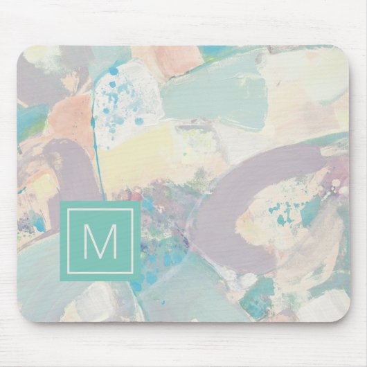 Initial hinzufügen | Weiße Felsenbrühe Mousepad (Vorne)