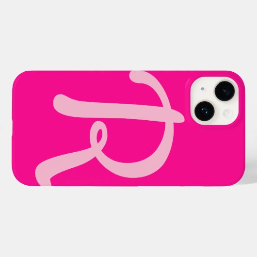 Initial Hot Pink Case-Mate iPhone Hülle (Rückseite (Horizontal))