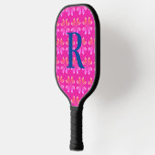 Initial Hot Pink Retro Pickleball Schläger (Links)