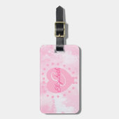 Initial hübsch rosa Individuelle Name Monogramm Gepäckanhänger (Vorderseite vertikal)