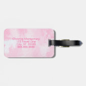 Initial hübsch rosa Individuelle Name Monogramm Gepäckanhänger (Rückseite horizontal)