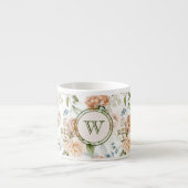 Initial, Hydrangea Peony 1600s Dutch Florals 6oz Espressotasse (Vorderseite)