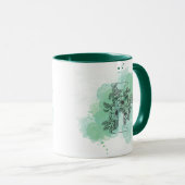 Initial I Aquarellmonogramm Grün Botanisch Tasse (VorderseiteRechts)