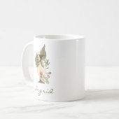 Initial I Boho Floral Orchid Greenery Individuelle Kaffeetasse (Vorderseite Links)