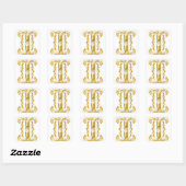 Initial I Hauptstadt Letter Sticker in Gold (Blatt)