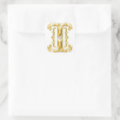 Initial I Hauptstadt Letter Sticker in Gold (Tasche)