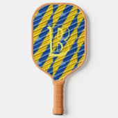 Initial Inspiriert Monogramm in der Blauen und Gel Pickleball Schläger (Rückseite)