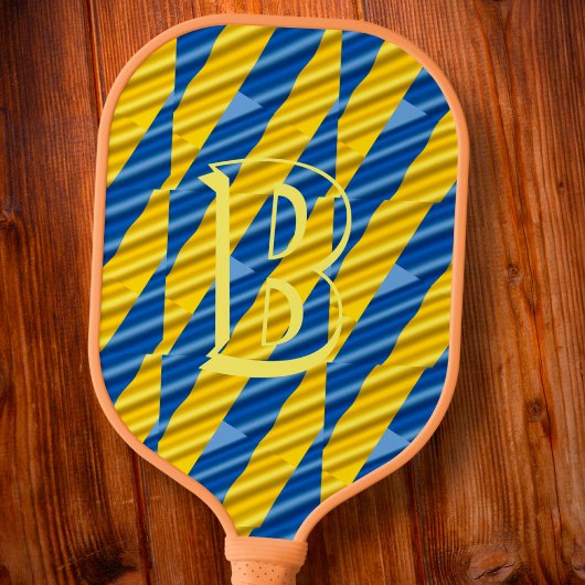 Initial Inspiriert Monogramm in der Blauen und Gel Pickleball Schläger