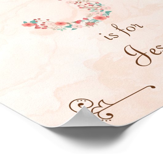 Initial J Baby Name Monogram Art Print Poster (Ecke)