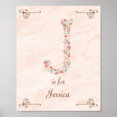 Initial J Baby Name Monogram Art Print Poster (Vorne)