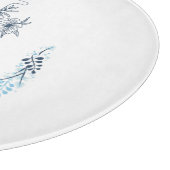 Initial "J" Blue Monogram Calm Floral Schneidebrett (Ecke)