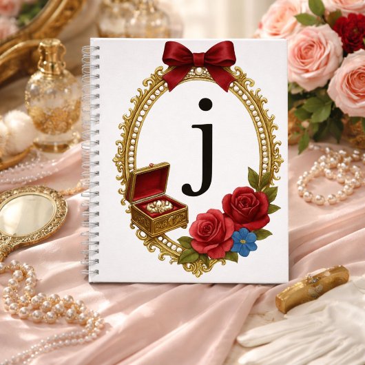 Initial J Personalized Gift Elegant Regency Notizblock