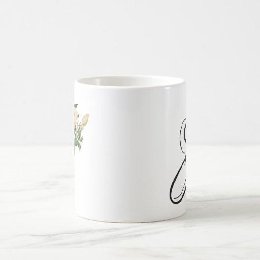 Initial J, Vintag Jasmine Coffee Tasse (Mittel)