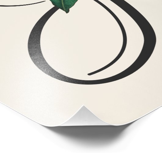 Initial J, Vintag Jasmine Foto Print (Ecke)