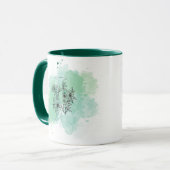 Initial J Watercolor Monogram Green Botanical Tasse (Vorderseite Links)