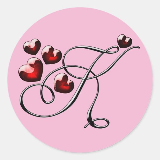 Initial-K-Aufkleber in Monogramm Runder Aufkleber (Vorderseite)