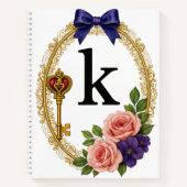 Initial K Meaningful Gift Elegant Regency Notizblock (Vorderseite)