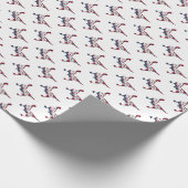 Initial K Mit Monogramm American Flag Color Elegan Geschenkpapier (Ecke)