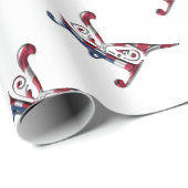 Initial K Mit Monogramm American Flag Color Elegan Geschenkpapier (Rolleneckpunkt)