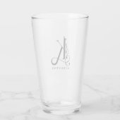 Initial K mit Nachname Glas, Klasse Monogramm Glas (Rückseite)