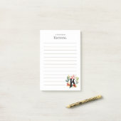 Initial-K-Monogramm-Kranz Post-it Klebezettel (Auf Schreibtisch)